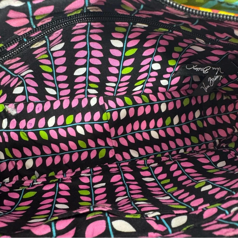 Vera Bradley Womens Colorful Floral Quilted Shoulder Bag Vibrant Pockets Zip